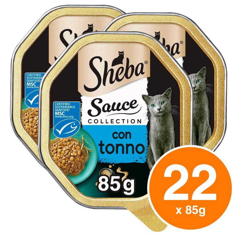 Cibo per Gatti con Tonno in Salsa Sheba - 22 Vaschette