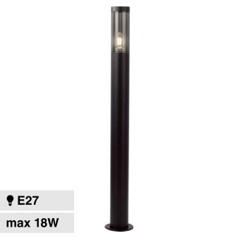 V-Tac VT-1185 Paletto Portalampada E27 Cilindrico 1m Colore Nero IP44