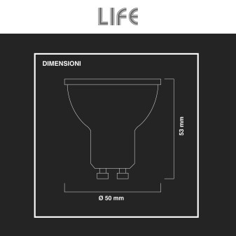 Faretto PAR16 LED Lampadina GU10 5,5W SMD in Vetro Life