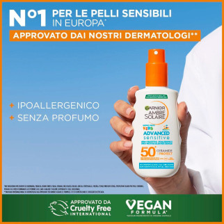 Garnier Ambre Solaire Kids Advanced Sensitive SPF 50+ Spray Protettivo