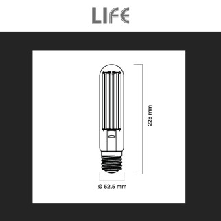 Lampadina LED E40 49W Tubolare T52 Filament IP65 in Vetro Life