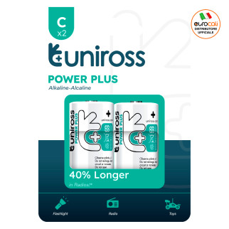 Uniross Power Plus Alkaline LR14 Mezzatorcia C Baby 1,5V