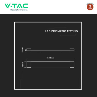 VT-8340 Tubo LED Prismatico Plafoniera SMD 40W 120cm V-Tac
