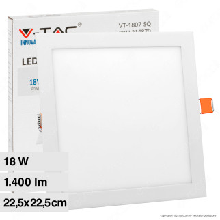 VT-1807-SQ Mini Pannello LED Quadrato 18W da Incasso V-Tac