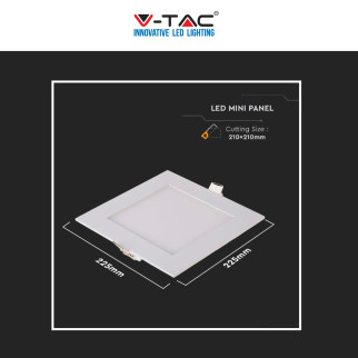 VT-1807-SQ Mini Pannello LED Quadrato 18W da Incasso V-Tac