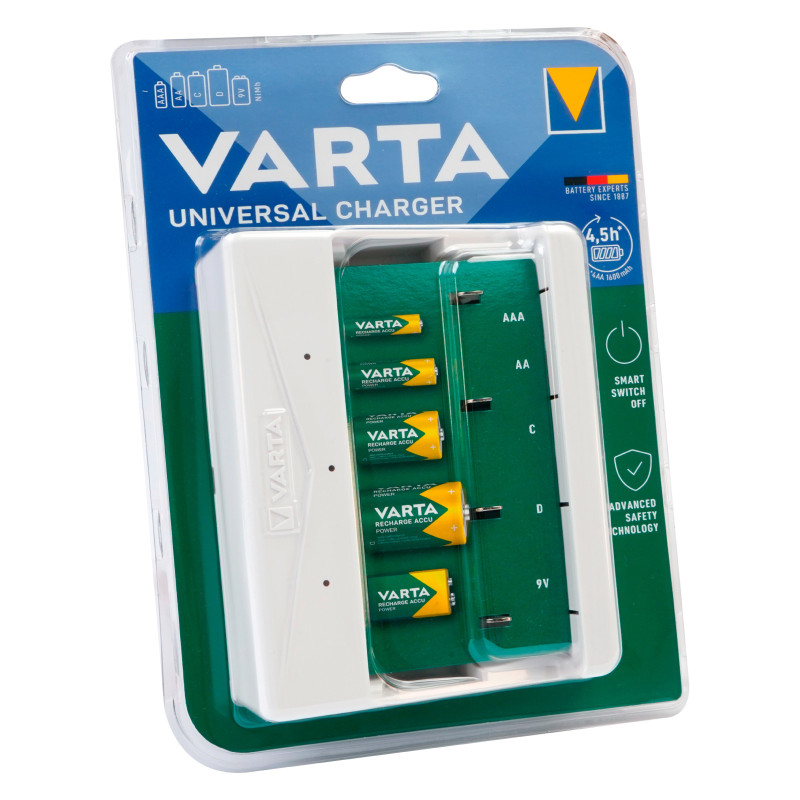 Varta Universal Charger Caricabatterie con USB AAA/AA/C/D/9V