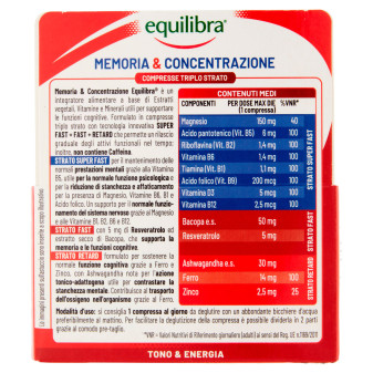 Equilibra Memoria e Concentrazione Integratore 30 Compresse