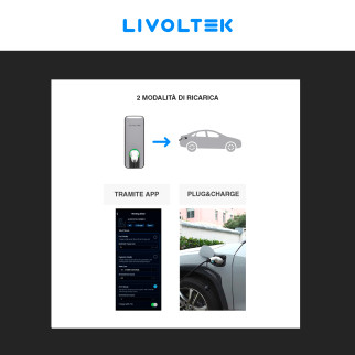 Wall box 22kW Trifase Smart IP54 IK10 con Cavo Tipo 2 Livoltek