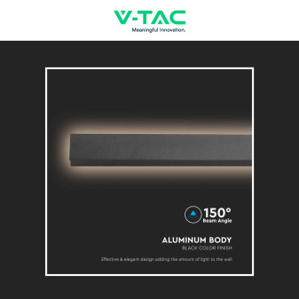 VT-1178 Lampada LED da Muro 23W IP65 CRI≥90 Nera V-Tac