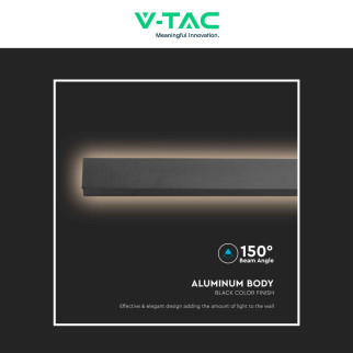 VT-1178 Lampada LED da Muro 23W IP65 CRI≥90 Nera V-Tac