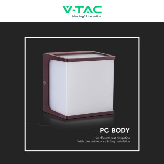 VT-708 Lampada LED Muro 8W SMD Applique Marrone IP65 V-Tac