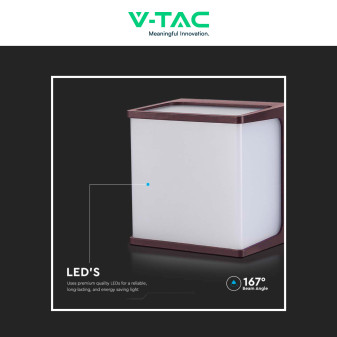 VT-708 Lampada LED Muro 8W SMD Applique Marrone IP65 V-Tac