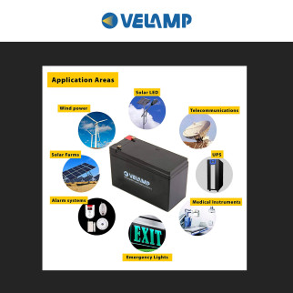 Batteria al Piombo 12V 7Ah Ricaricabile Attacchi  F1 Velamp