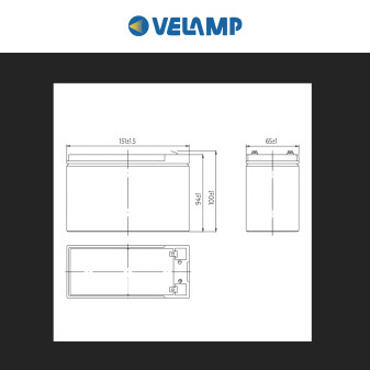 Batteria al Piombo 12V 7Ah Ricaricabile Attacchi  F1 Velamp