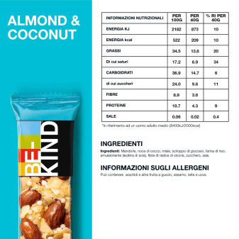 Almond & Coconut Barretta al Cocco con Frutta Secca 40g Be-Kind