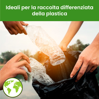 10 Sacchi Neri Rotolo a Strappo Raccolta Rifiuti Plastica 120L 90x120cm