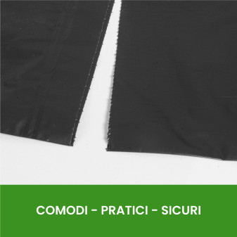 10 Sacchi Neri Rotolo a Strappo Raccolta Rifiuti Plastica 120L 90x120cm