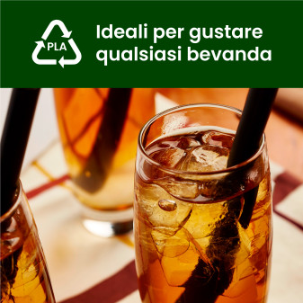 50 Cannucce Nere in PLA 15cmx8mm Biodegradabili Lisce e Resistenti