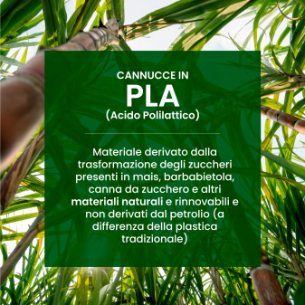 50 Cannucce Nere in PLA 21cmx6,8mm Biodegradabili Lisce e Resistenti