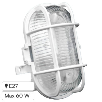 Velamp Turtle Plafoniera in Vetro per Lampadine E27 IP44
