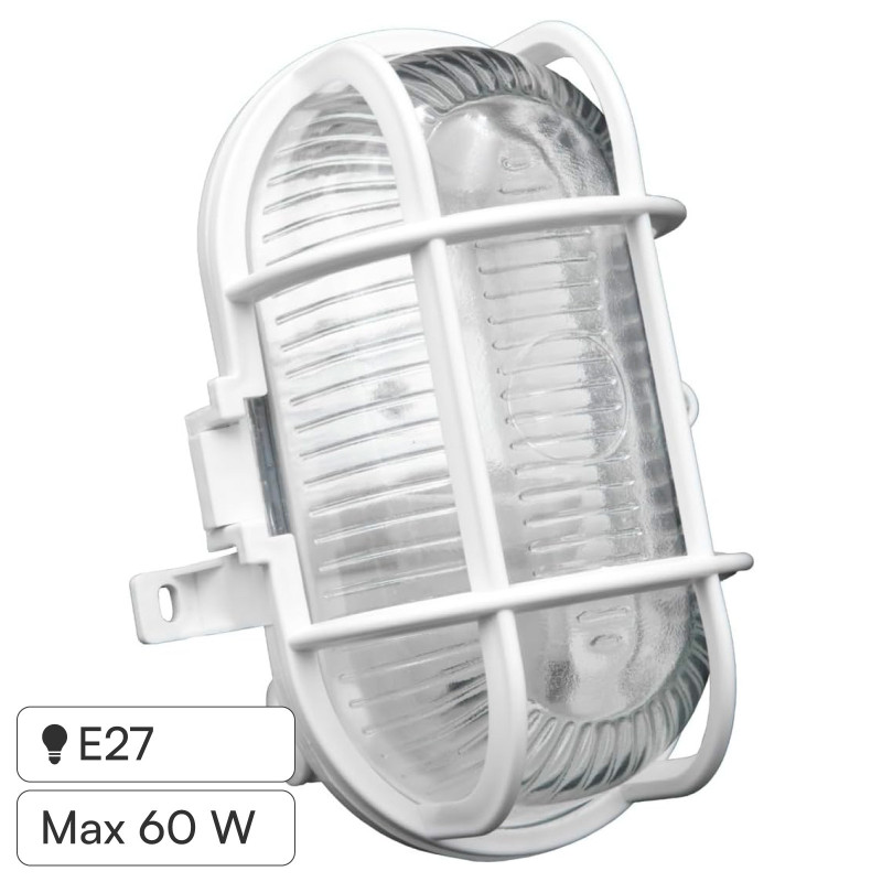 Velamp Turtle Plafoniera in Vetro per Lampadine E27 IP44