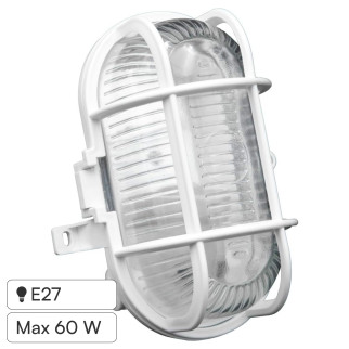 Velamp Turtle Plafoniera in Vetro per Lampadine E27 IP44