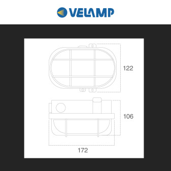 Velamp Turtle Plafoniera in Vetro per Lampadine E27 IP44