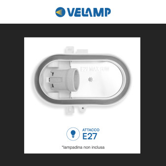 Velamp Turtle Plafoniera in Vetro per Lampadine E27 IP44