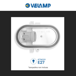 Velamp Turtle Plafoniera in Vetro per Lampadine E27 IP44