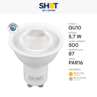 Acquista Bot Lighting Shot Lampadina LED GU10 5,7W Faretto