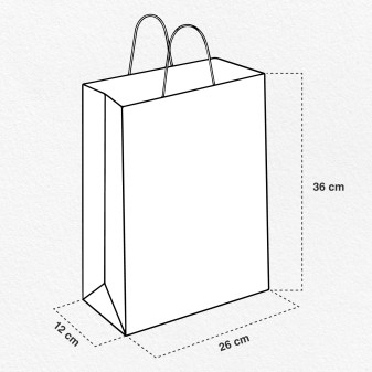 25 Buste di Carta Manici Ritorti Rex Sadoch 26x12x36cm
