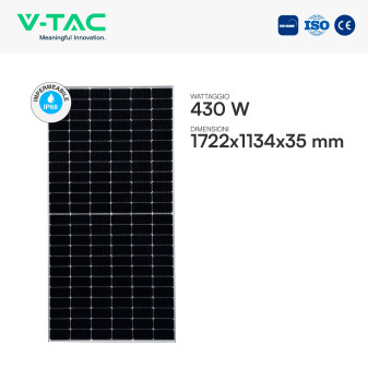 Pannelli Solari Fotovoltaici 430W TIER 1 TOPCon IP68 V-Tac
