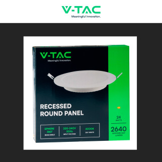 VT-61024 Mini Pannello LED Rotondo Slim 24W SMD da Incasso V-Tac