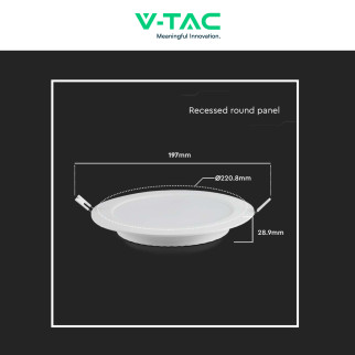 VT-61018 Mini Pannello LED Rotondo Slim 18W SMD da Incasso V-Tac