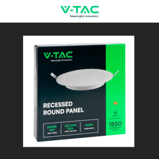 VT-61018 Mini Pannello LED Rotondo Slim 18W SMD da Incasso V-Tac