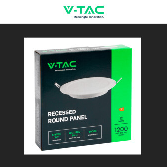 VT-61012 Mini Pannello LED Rotondo Slim 12W SMD da Incasso V-Tac