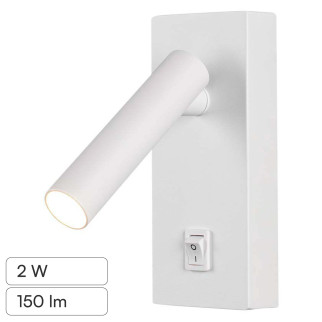 VT-402 Lampada LED Muro 2W SMD Applique da Lettura Bianca IP20 V-Tac