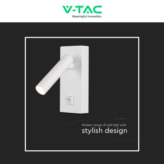 VT-402 Lampada LED Muro 2W SMD Applique da Lettura Bianca IP20 V-Tac