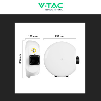 Wallbox 7,4kW Monofase Smart IP65 IK10 con Cavo Tipo 2 V-Tac