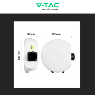 Wallbox 7,4kW Monofase Smart IP65 IK10 con Cavo Tipo 2 V-Tac