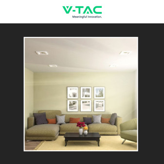 V-Tac VT 765SQ Portafaretto Quadrato da Incasso in Gesso per