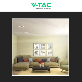 V-Tac VT 765SQ Portafaretto Quadrato da Incasso in Gesso per