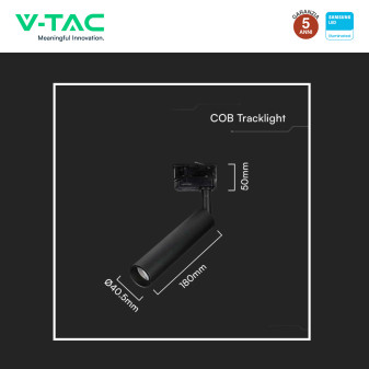 VT-407 Faretto LED da Binario7W Track Light COB Chip Samsung V-Tac