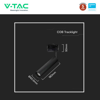 VT-407 Faretto LED da Binario7W Track Light COB Chip Samsung V-Tac