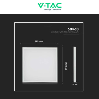 VT-6139 Pannello LED Quadrato 60x60 36W SMD con Driver V-Tac