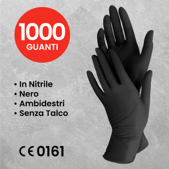New Med Gloves Karbon Guanti Monouso Neri in Nitrile 1000 pezzi