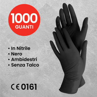 New Med Gloves Karbon Guanti Monouso Neri in Nitrile 1000 pezzi