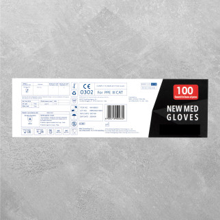 New Med Gloves Karbon Guanti Monouso Neri in Nitrile 1000 pezzi