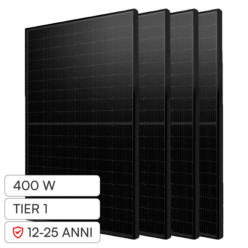 Pannelli Solari Fotovoltaici 400W TIER 1 IP68 Full Black V-Tac
