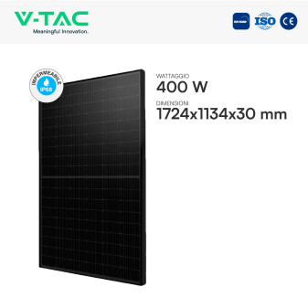 Pannelli Solari Fotovoltaici 400W TIER 1 IP68 Full Black V-Tac